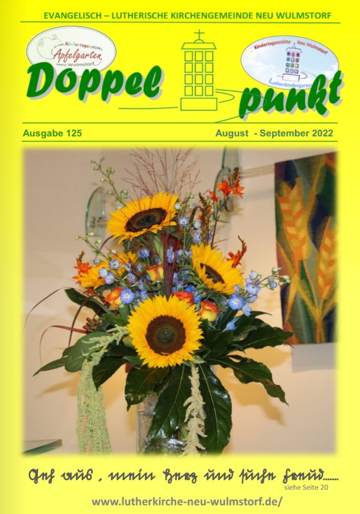 Aktuelles Gemeindebrief Cover "Doppelpunkt" der Ausgabe August / September 2022